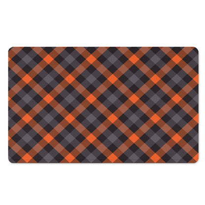Halloween Buffalo Check Pattern Print Polyester Doormat