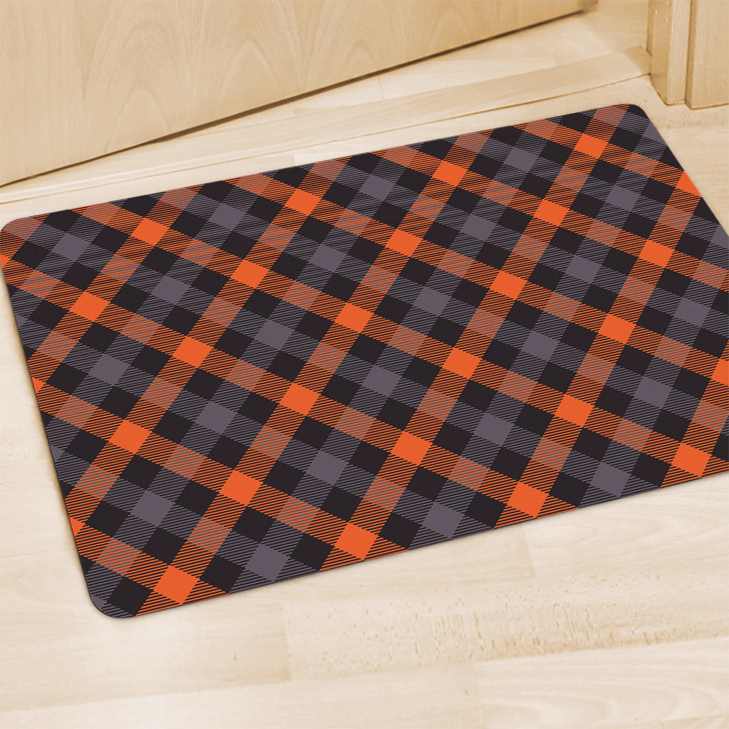 Halloween Buffalo Check Pattern Print Polyester Doormat