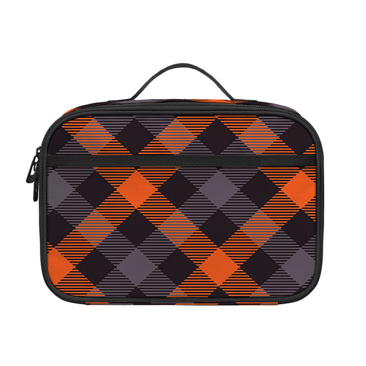 Halloween Buffalo Check Pattern Print Portable Lunch Bag