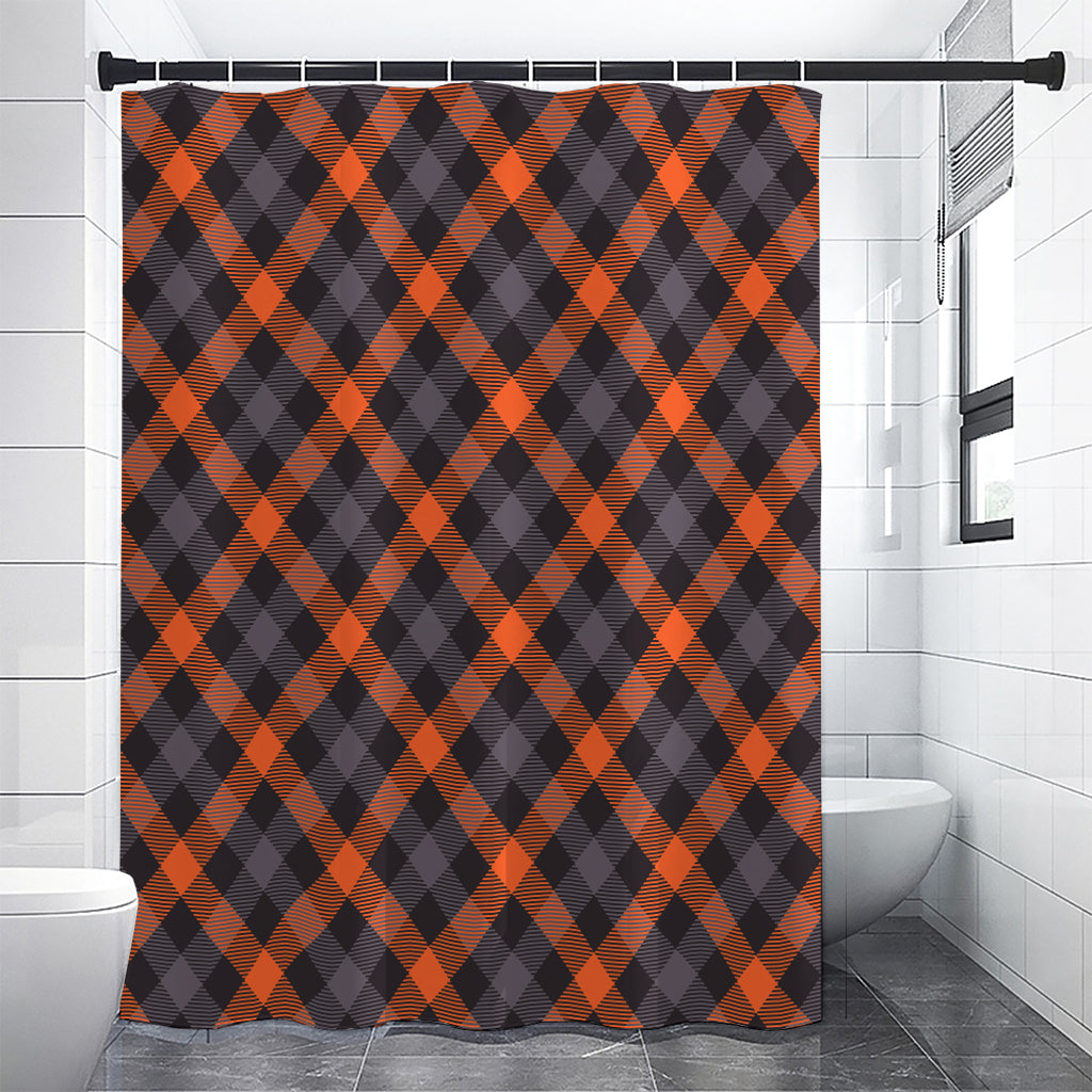 Halloween Buffalo Check Pattern Print Premium Shower Curtain