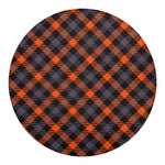 Halloween Buffalo Check Pattern Print Round Blanket
