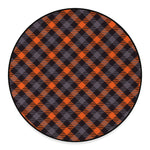 Halloween Buffalo Check Pattern Print Round Floor Mat