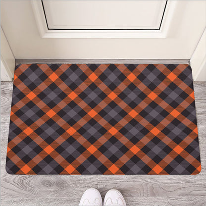 Halloween Buffalo Check Pattern Print Rubber Doormat