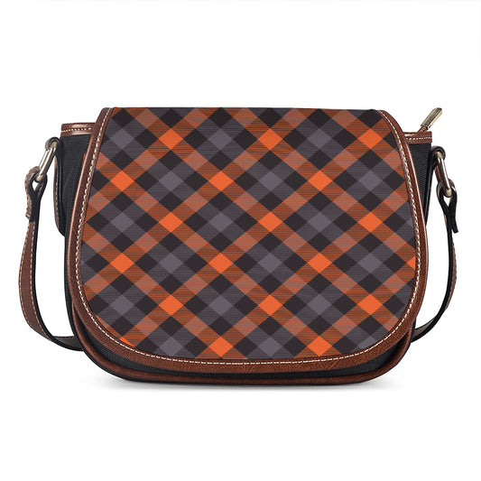 Halloween Buffalo Check Pattern Print Saddle Bag