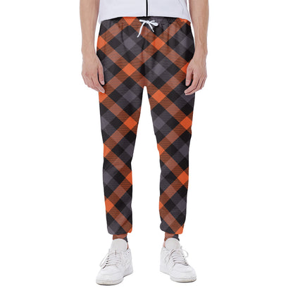 Halloween Buffalo Check Pattern Print Scuba Joggers
