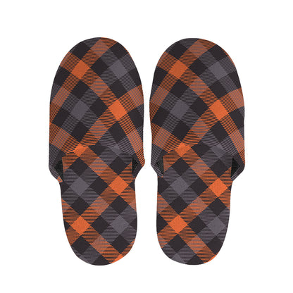 Halloween Buffalo Check Pattern Print Slippers
