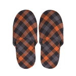 Halloween Buffalo Check Pattern Print Slippers