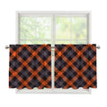 Halloween Buffalo Check Pattern Print Tier Curtains
