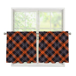 Halloween Buffalo Check Pattern Print Tier Curtains