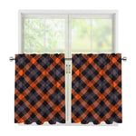 Halloween Buffalo Check Pattern Print Tier Curtains