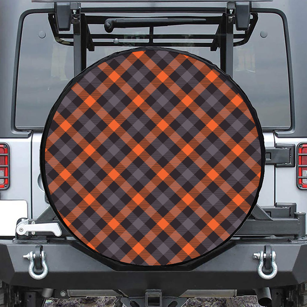 Halloween Buffalo Check Pattern Print Tire Cover