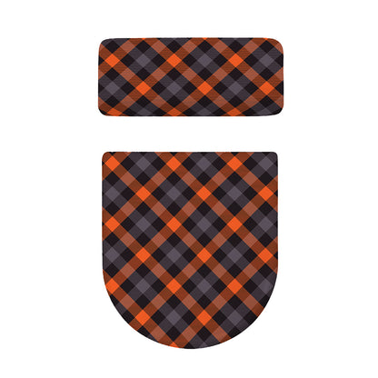 Halloween Buffalo Check Pattern Print Toilet Lid And Tank Cover Set