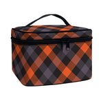 Halloween Buffalo Check Pattern Print Travel Makeup Bag