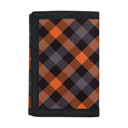 Halloween Buffalo Check Pattern Print Trifold Wallet