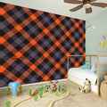 Halloween Buffalo Check Pattern Print Wall Sticker
