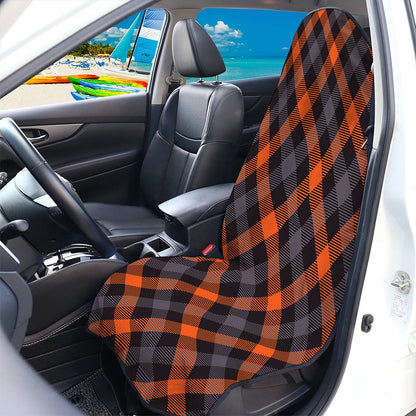 Halloween Buffalo Check Pattern Print Waterproof Car Seat Cover