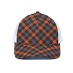 Halloween Buffalo Check Pattern Print White Mesh Trucker Cap