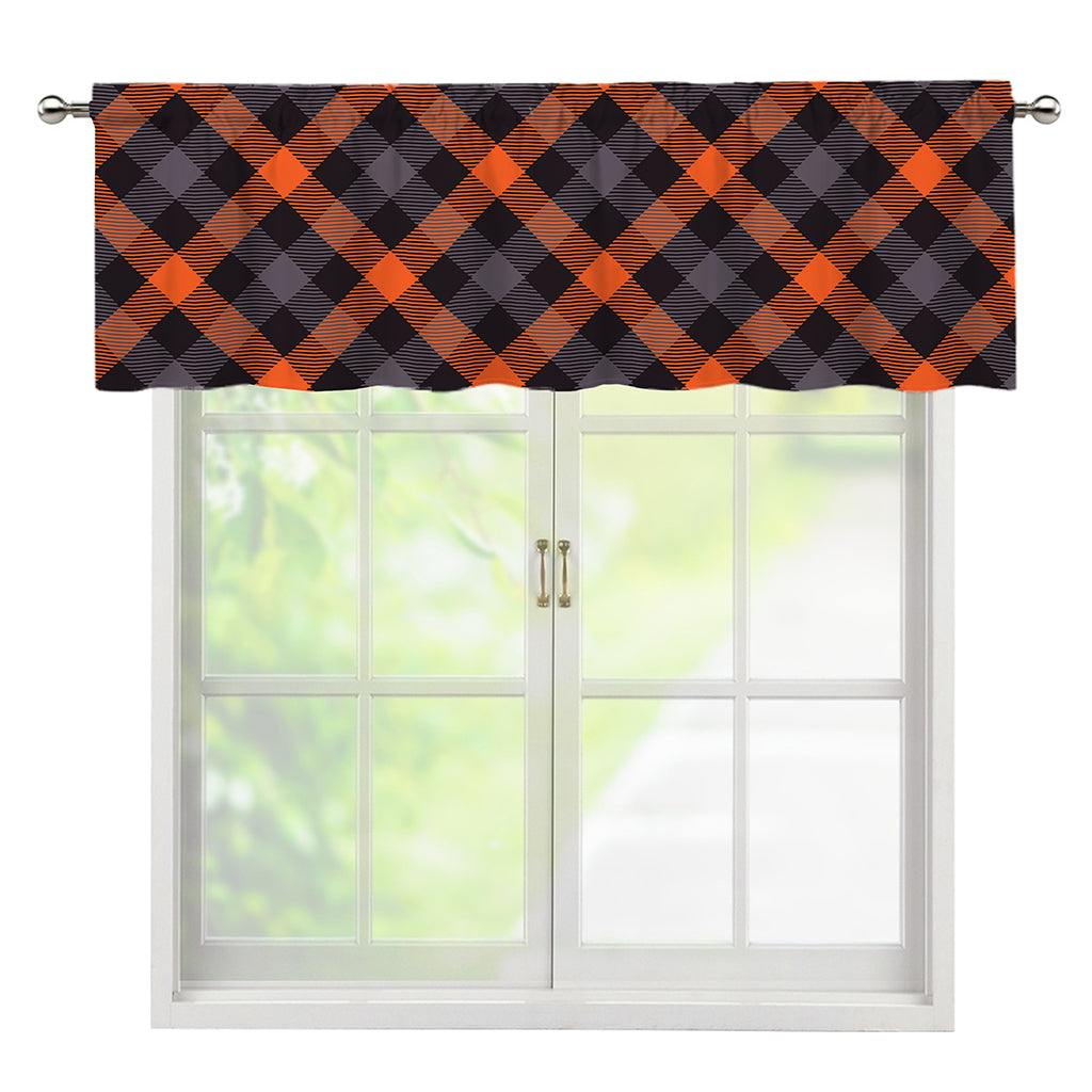 Halloween Buffalo Check Pattern Print Window Valance
