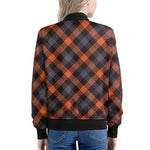 Halloween Buffalo Check Pattern Print Women's Bomber Jacket