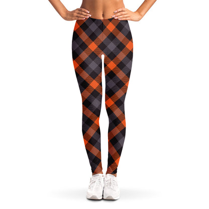 Halloween Buffalo Check Pattern Print Women's Leggings