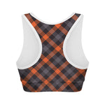 Halloween Buffalo Check Pattern Print Women's Sports Bra