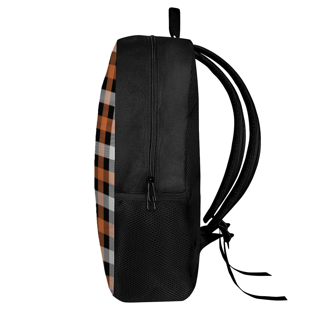 Halloween Buffalo Plaid Pattern Print 17 Inch Backpack