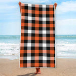 Halloween Buffalo Plaid Pattern Print Beach Towel