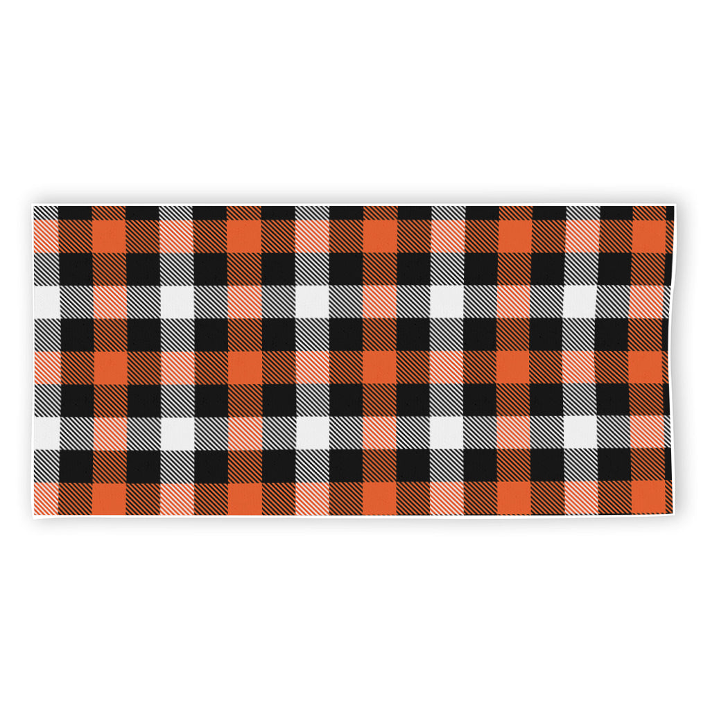 Halloween Buffalo Plaid Pattern Print Beach Towel