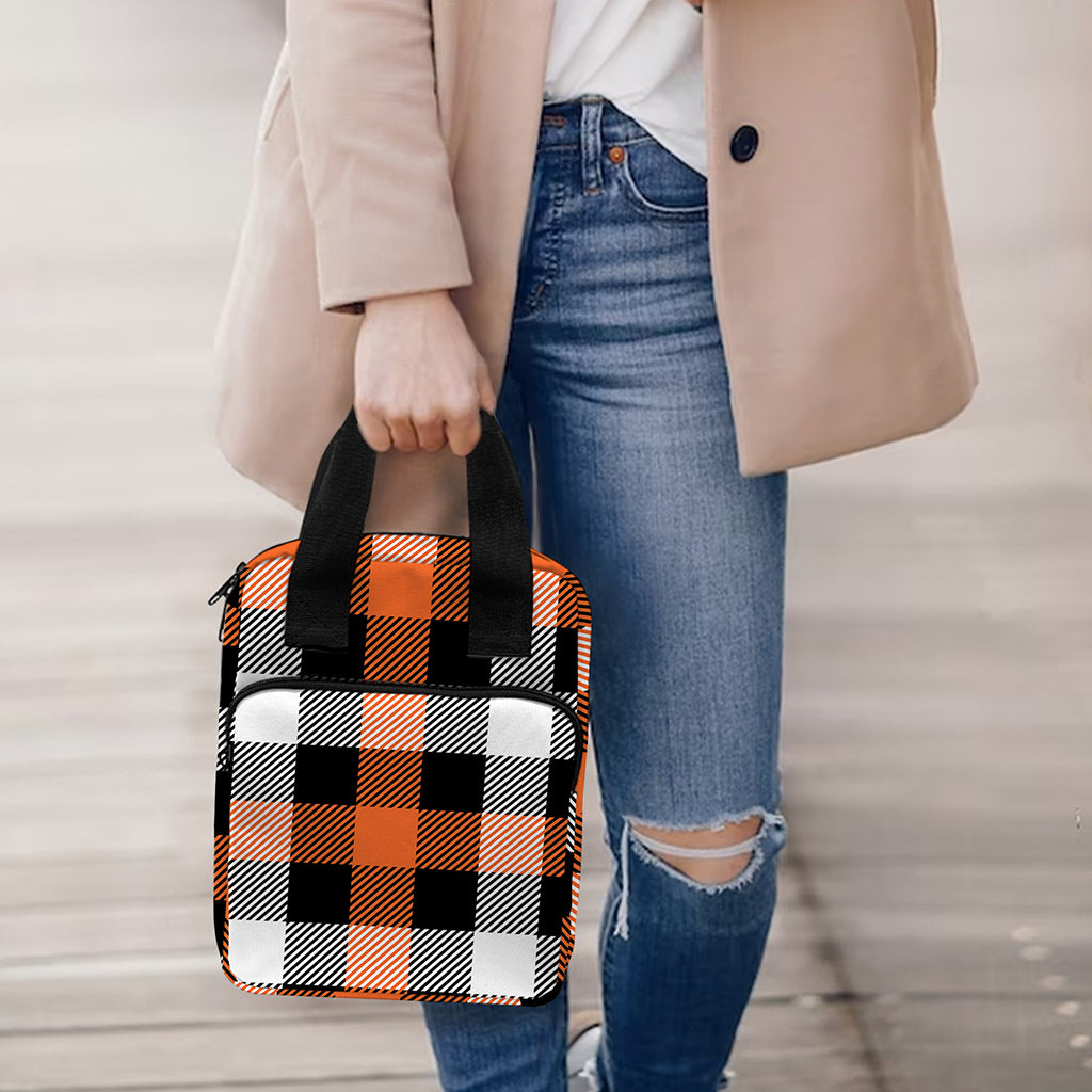 Halloween Buffalo Plaid Pattern Print Bible Tote Bag