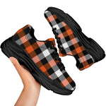 Halloween Buffalo Plaid Pattern Print Black Chunky Shoes