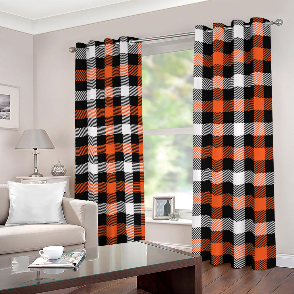 Halloween Buffalo Plaid Pattern Print Blackout Grommet Curtains