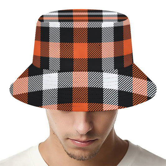 Halloween Buffalo Plaid Pattern Print Bucket Hat