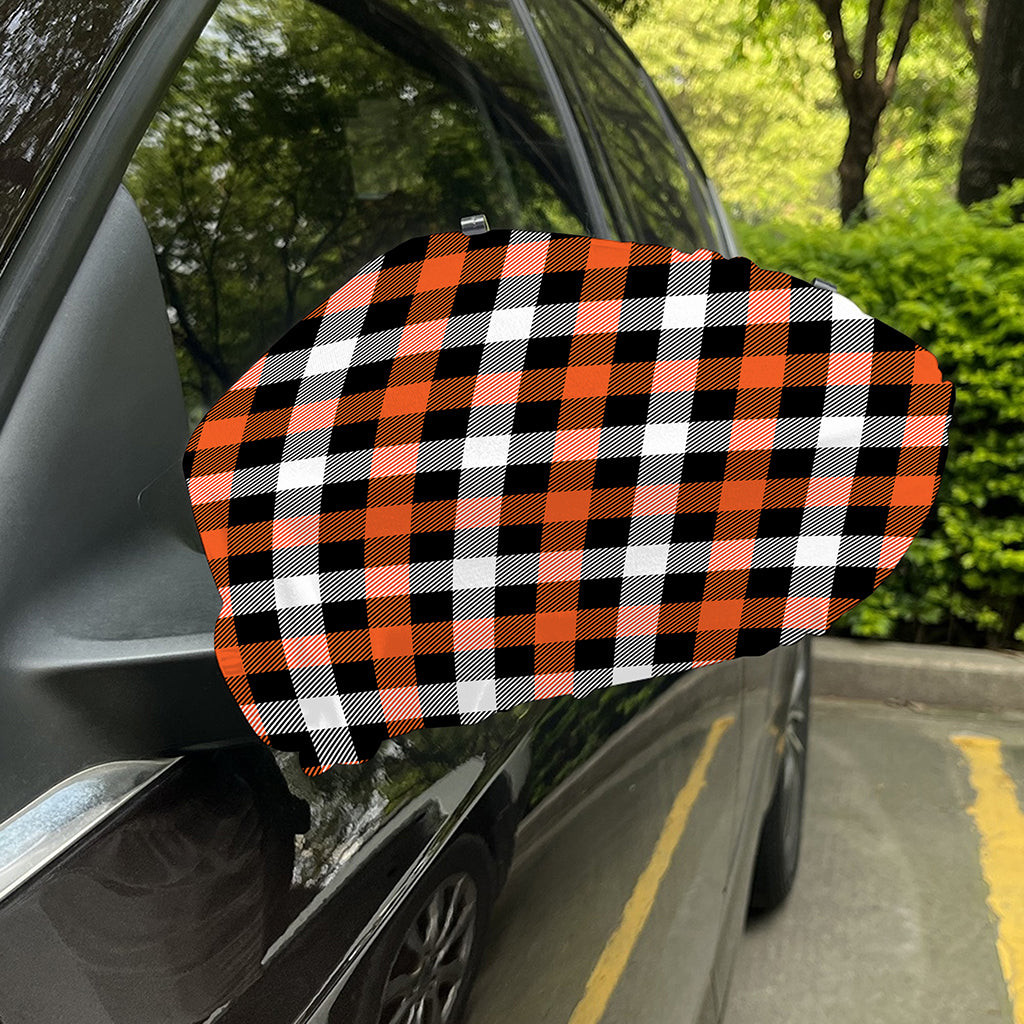 Halloween Buffalo Plaid Pattern Print Car Side Mirror Covers
