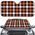Halloween Buffalo Plaid Pattern Print Car Windshield Sun Shade