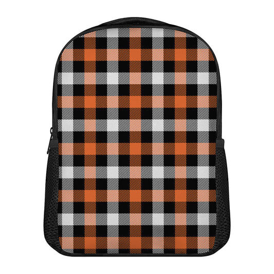 Halloween Buffalo Plaid Pattern Print Casual Backpack