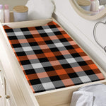 Halloween Buffalo Plaid Pattern Print Changing Pad Cover