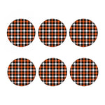 Halloween Buffalo Plaid Pattern Print Coaster Set