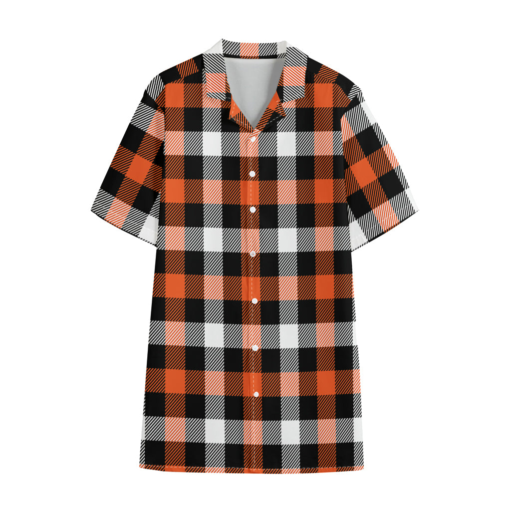 Halloween Buffalo Plaid Pattern Print Cotton Hawaiian Shirt