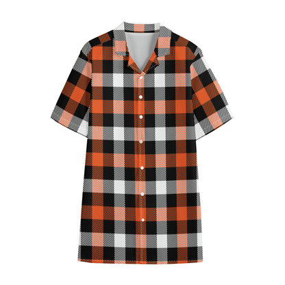Halloween Buffalo Plaid Pattern Print Cotton Hawaiian Shirt