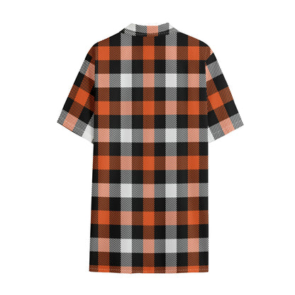 Halloween Buffalo Plaid Pattern Print Cotton Hawaiian Shirt
