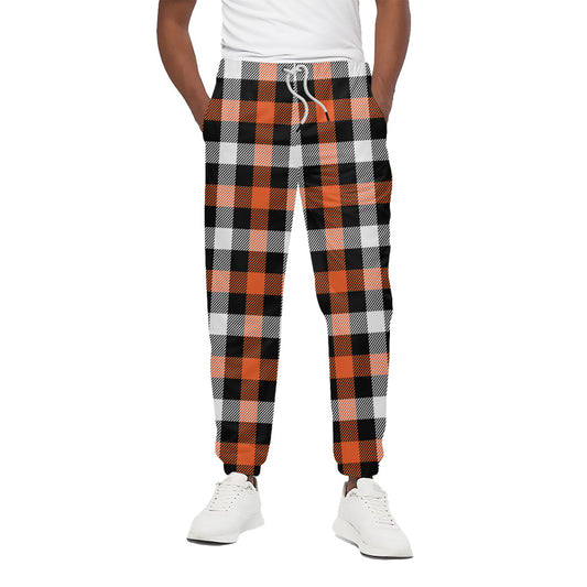 Halloween Buffalo Plaid Pattern Print Cotton Pants