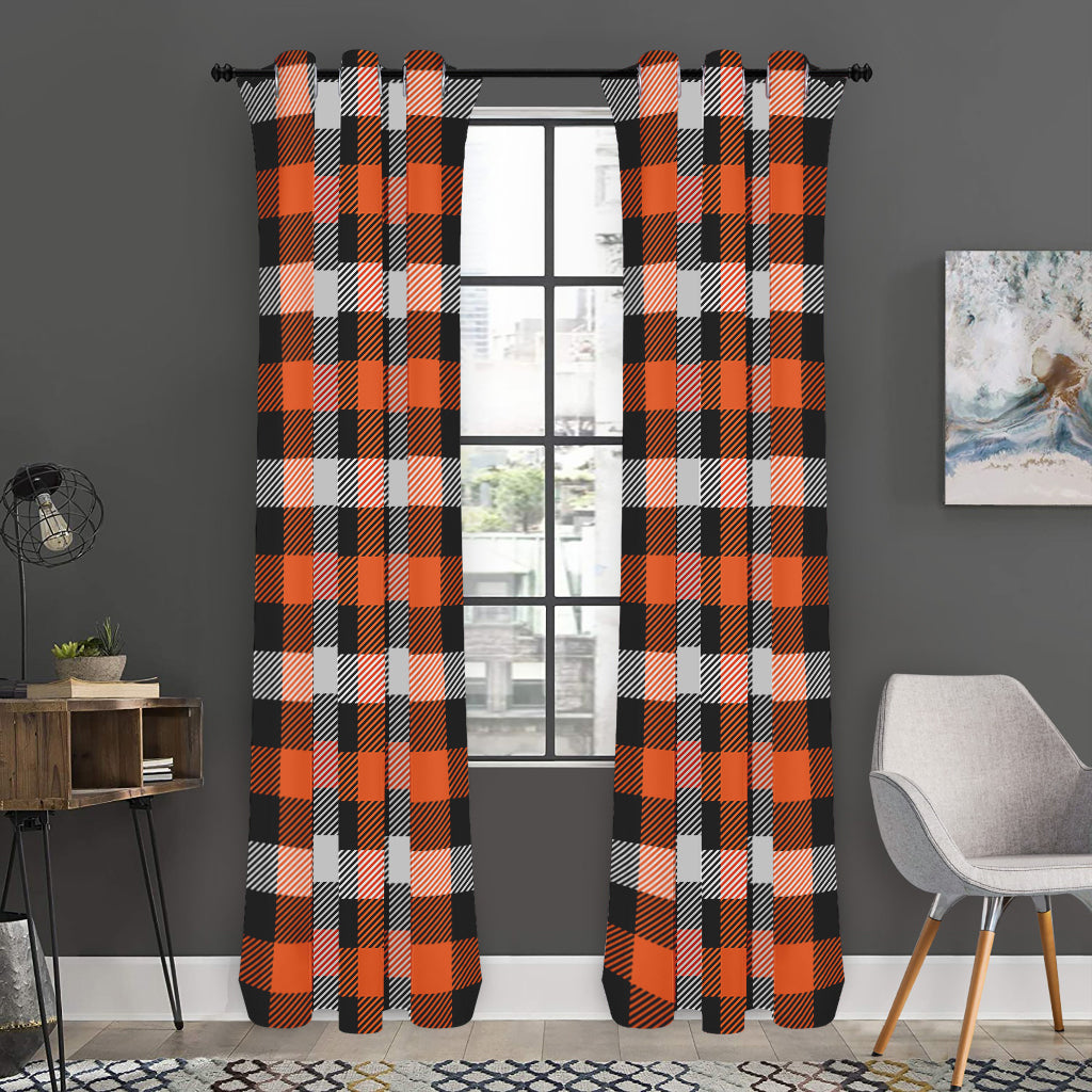 Halloween Buffalo Plaid Pattern Print Curtain