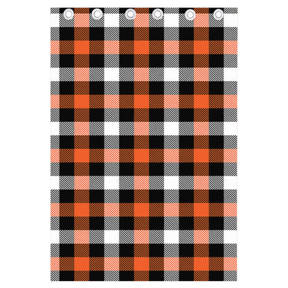Halloween Buffalo Plaid Pattern Print Curtain