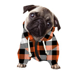 Halloween Buffalo Plaid Pattern Print Dog Zip Up Hoodie