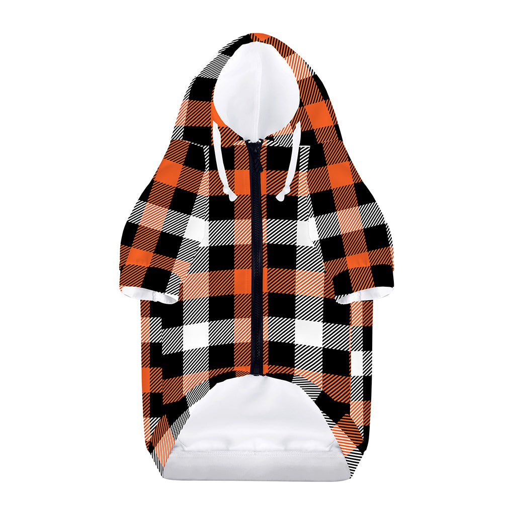 Halloween Buffalo Plaid Pattern Print Dog Zip Up Hoodie