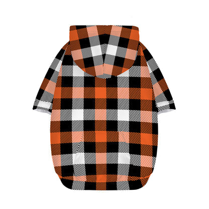 Halloween Buffalo Plaid Pattern Print Dog Zip Up Hoodie