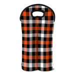 Halloween Buffalo Plaid Pattern Print Double Neoprene Wine Tote