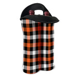 Halloween Buffalo Plaid Pattern Print Double Neoprene Wine Tote
