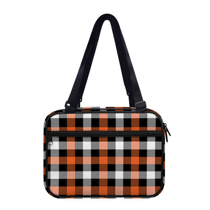 Halloween Buffalo Plaid Pattern Print Double Strap Bible Bag