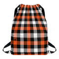 Halloween Buffalo Plaid Pattern Print Drawstring Backpack